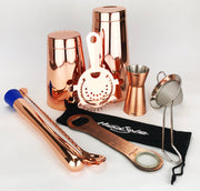 8 Piece Cocktail Making Kit in Copper, Tin on Tin - Bar Blades